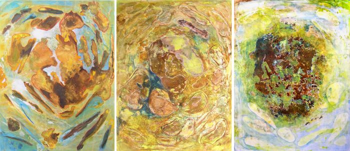 Yolande Bernard 2007 - Peinture île, peintre explorateur -Cartographie imaginaire - Acrylique et collage