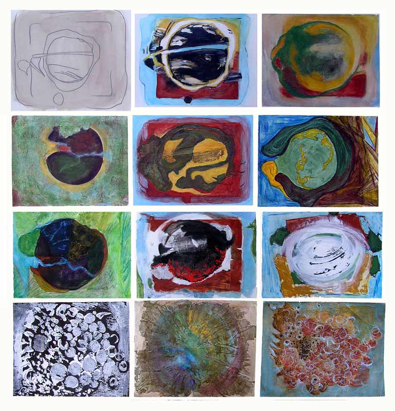 Graines de peinture : 12 variations par Yolande Bernard, 2009