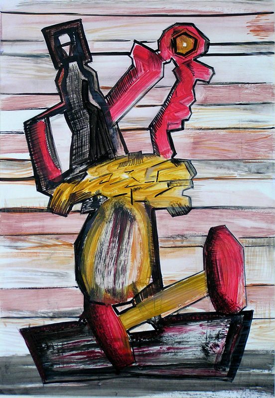 Françoise Guillemare - 2007 - Objets insaisissables - Nature morte - Acrylique d'après un collage