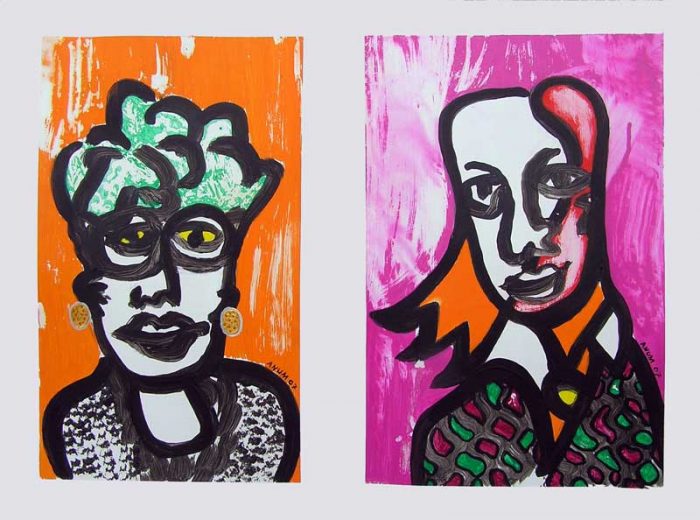 Anum 2008 - Portraits - Acryliques sur papier