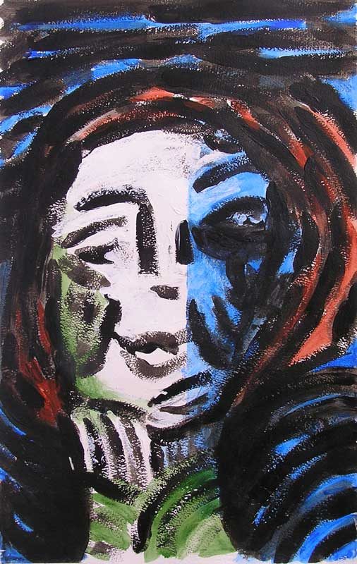 Christiane Bour 2008 - Portraits - Acrylique sur papier