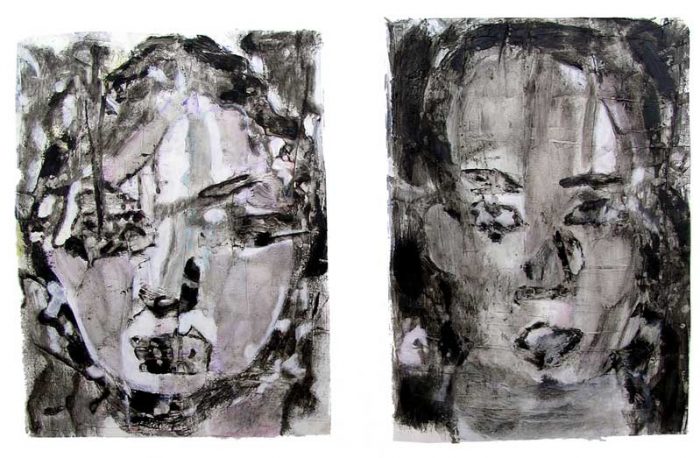  Gisèle Dubois 2008 - Portraits en masque - Acryliques sur papier