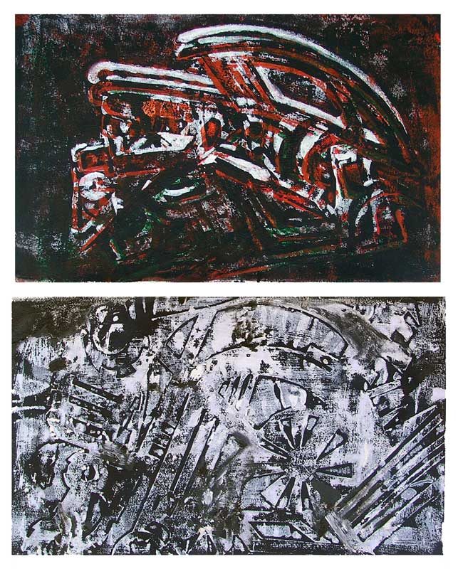 Jacqueline Putatti 2008 - Machine à peindre - Monotypes