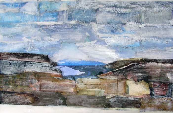 Katerine Bruneau 2008 - Paysage à inventer - Acrylique sur papier collé poncé.