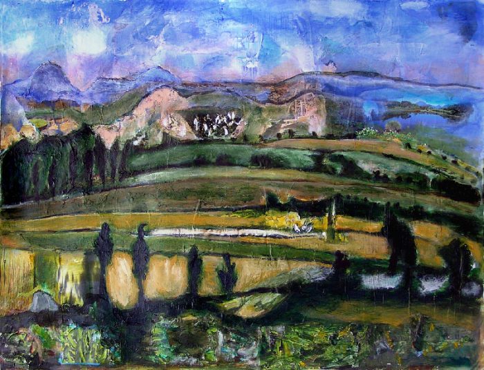 Madeleine Gautier-Brun 2008 - Paysage à inventer - Acrylique sur papier collé poncé (I)