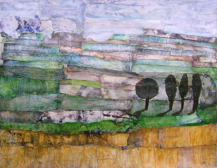 Philippe Touati 2008 - Paysage à inventer - Acrylique sur papier collé poncé.