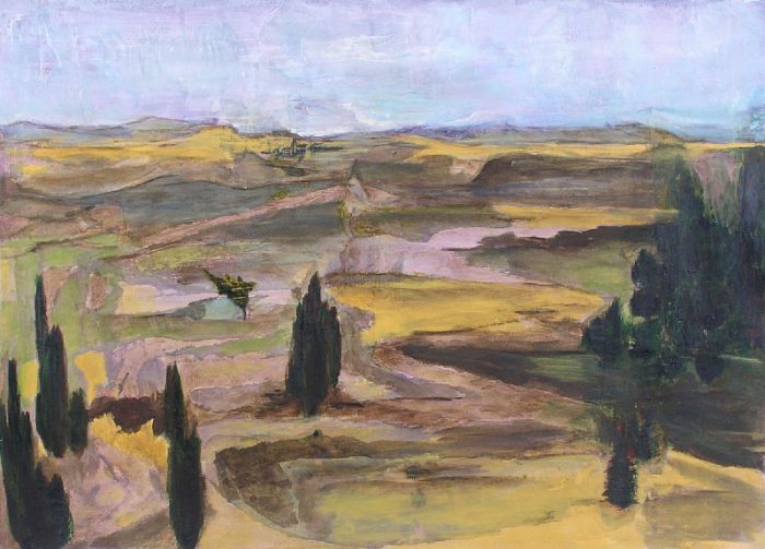 Yolande Bernard 2008 - Paysage à inventer - Acrylique sur papier collé poncé (I)