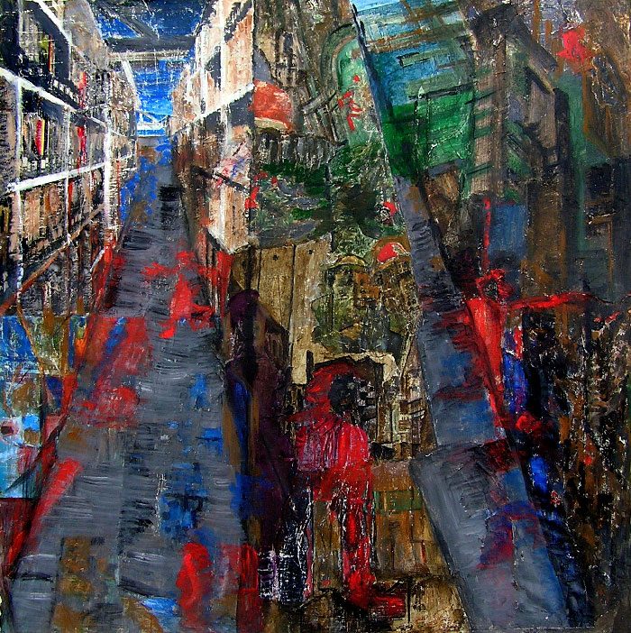 Andrée Job-Querzola 2008 - L'énigme d'une rue - Peinture et collage