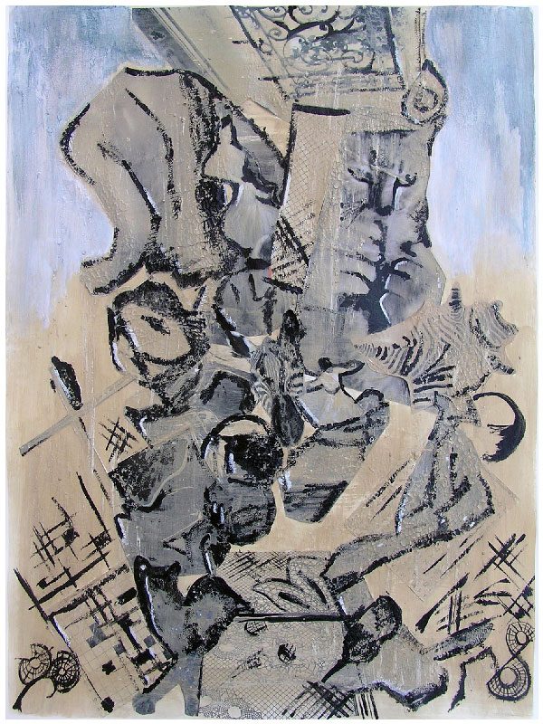 Pauline Dautel 2008 - L'énigme d'une rue - Mortier, acrylique et collage (II)