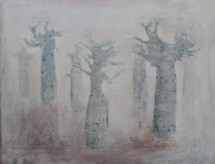 Yolande Bernard 2008 - Baobabs - Pochoir, monotype, acrylique (I)