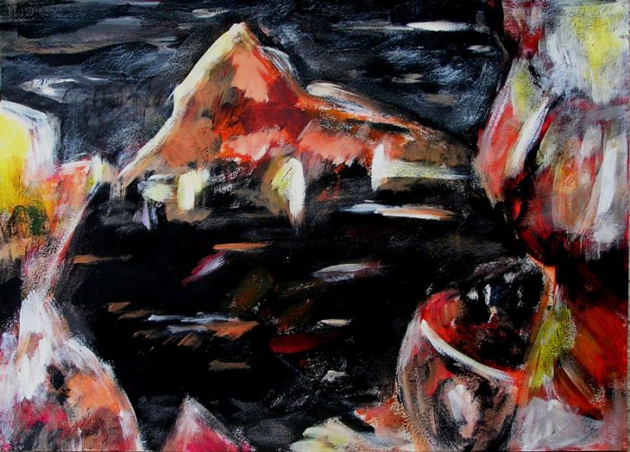 Ladin Sabras 2009 - Paysage de montagne - Acrylique sur papier