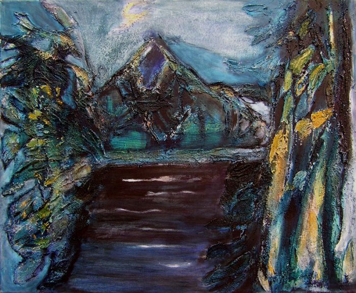 Madeleine Gautier-Brun 2009 - Paysage de montagne - Acrylique sur mortier (II)