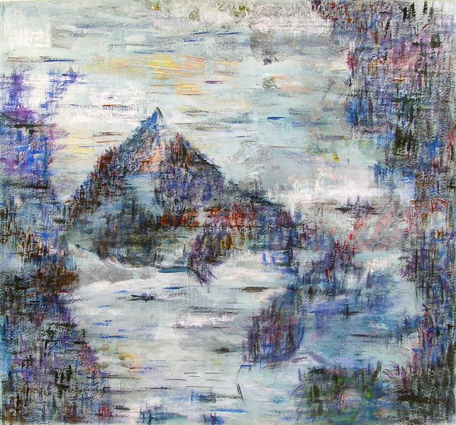 Martine Lucy 2009 - Paysage de montagne - Acrylique sur transferts