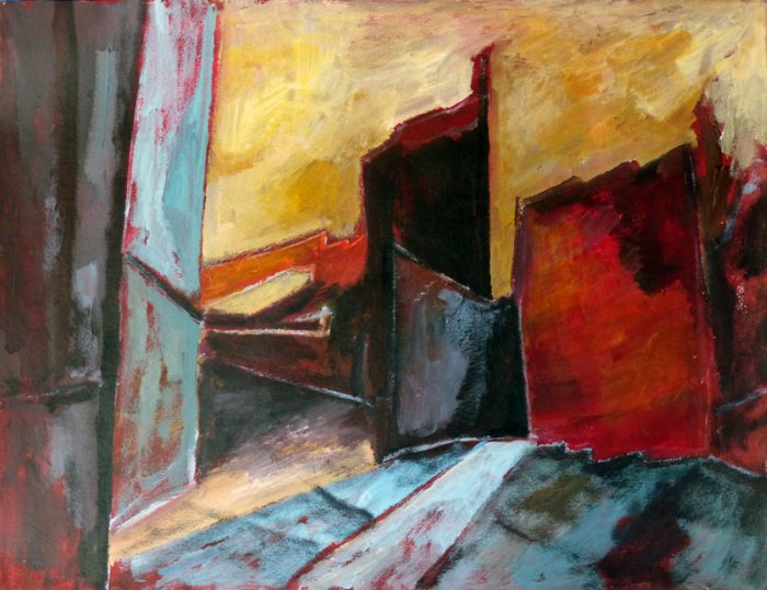 Ladin Sabras 2018 - Ruine industrielle (V)- Acrylique sur papier 50 x 65 cm