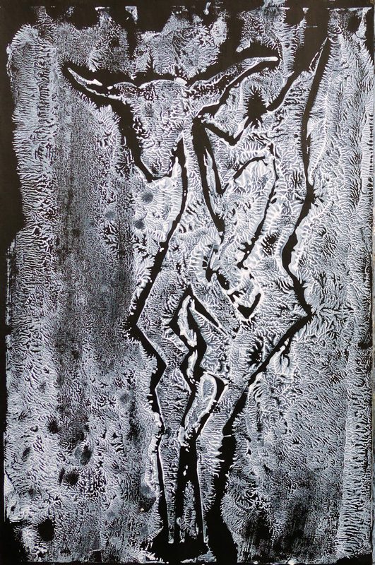 Yolande Bernard 2019 - Chimère 3 - Acrylique sur papier 32,5 x 50 cm