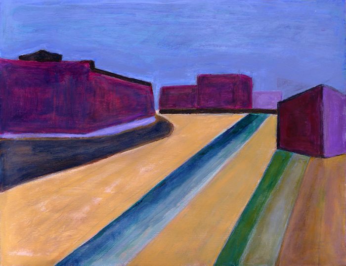 Madeleine Gautier-Brun 2022 - Sujet n°270 - Paysage urbain - Grande rue petite ville (I)