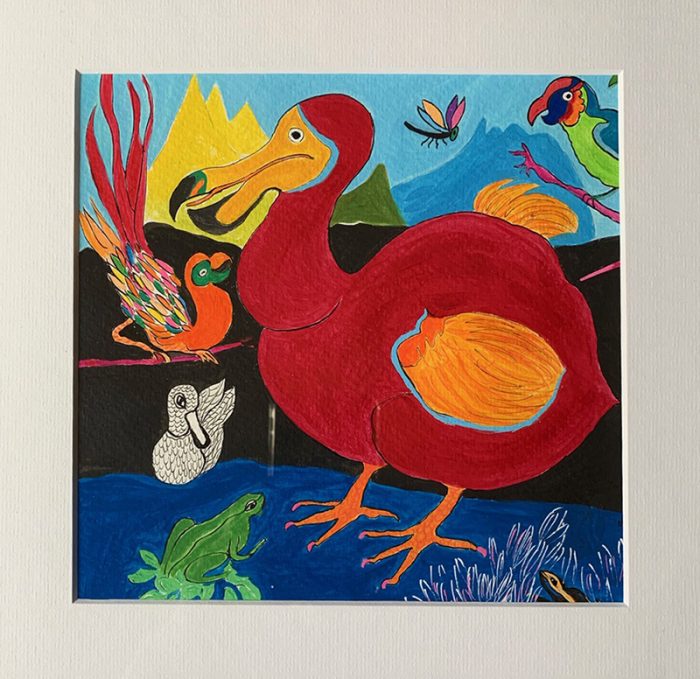 Mireille Vincent 2022 - Oiseaux etc. /3 - Acrylique et stylo sur papier 50 x 65 cm