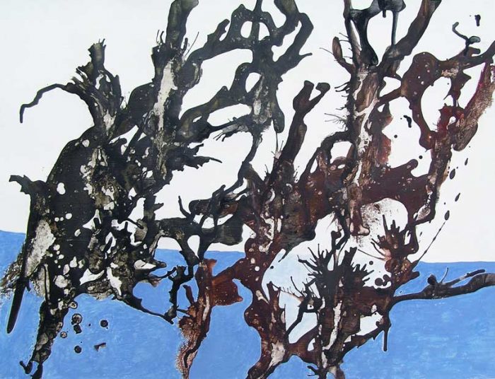 Mireille Vincent 2009 -Lâcher de peinture - Coulée d'arbres - Sujet n°65