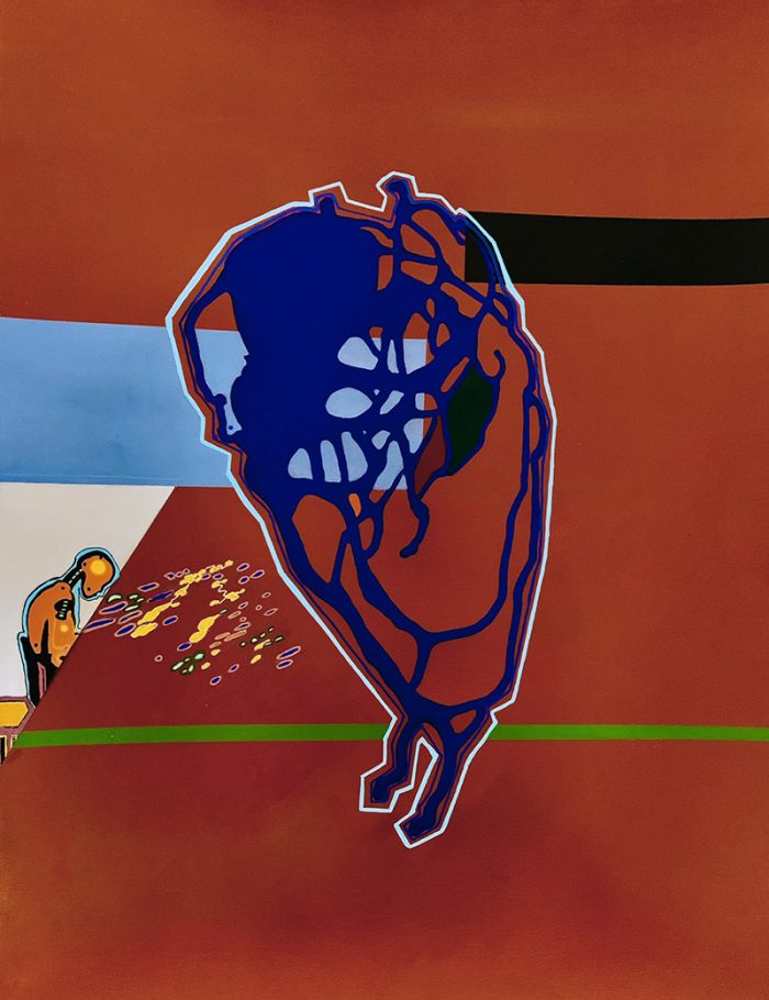 Mireille Vincent 2024 - Peinture en neuf mois - Sujet n°297, partie 1 - Acrylique sur papier 50 x 65 cm