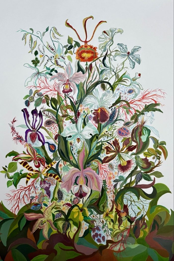 Mireille Vincent 2024 - Troisième bouquet - Sujet n°298 - Acrylique sur papier 50 x 65 cm