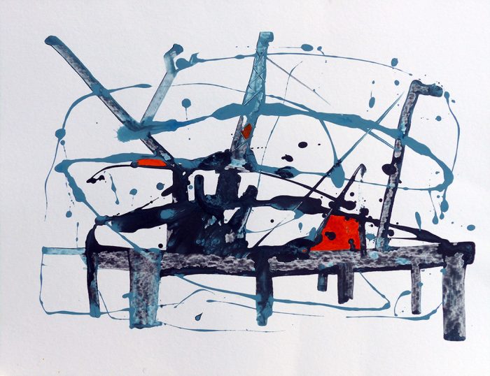 Caroline Radenne 2025 - Grues et papillons (II) - Dripping et raclage